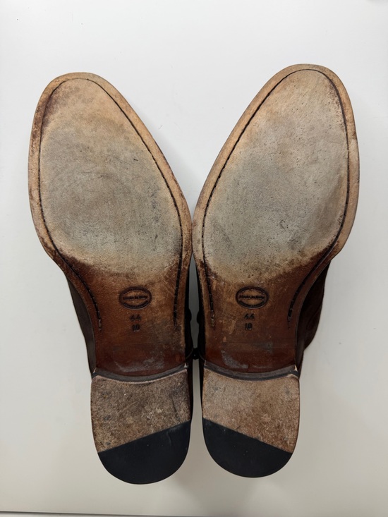 SUITSUPPLY Brown Suede Double Monk Strap Shoes Men Size 44 UK 10 Made In Italy